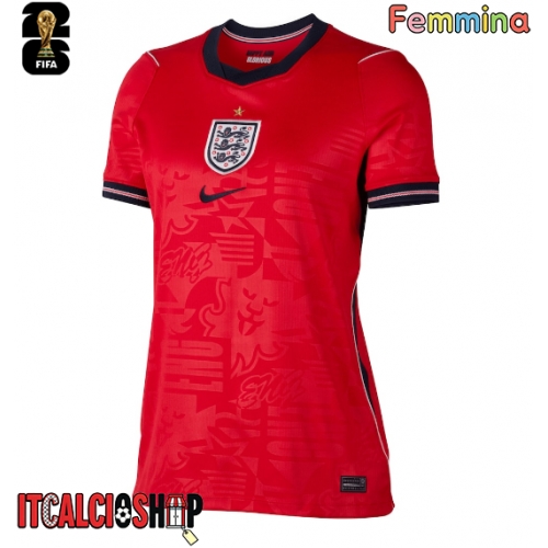 Inghilterra Seconda Maglia Femmina Mondiali 2026 Manica Corta